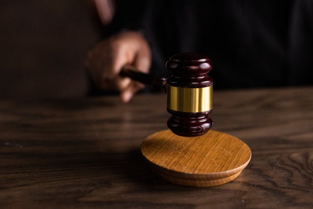 person using a gavel